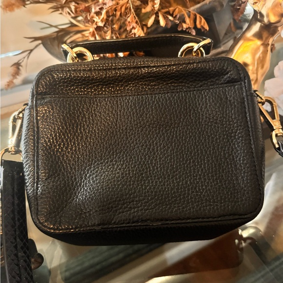 Michael Kors Black Crossbody Messenger Bag w/Gold Tone Snaps, Buckles & Monogram - Picture 11 of 11